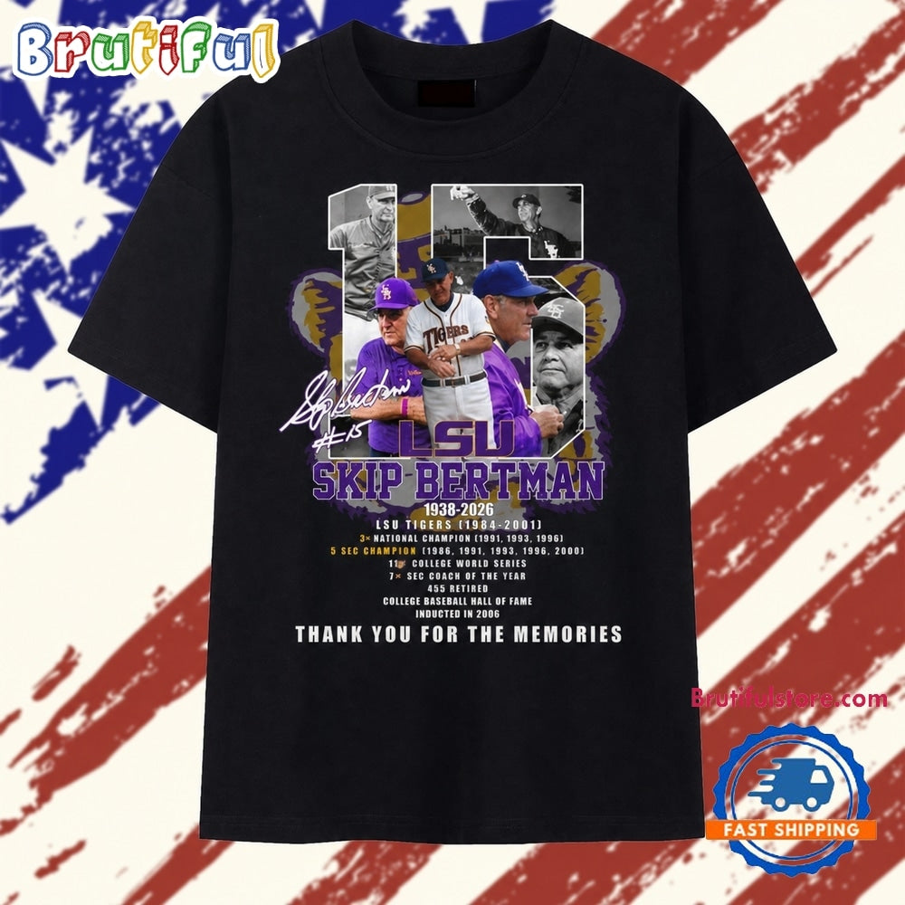 Skip Bertman LSU Tigers Legend Memorial 1938 2026 Graphic T Shirt
