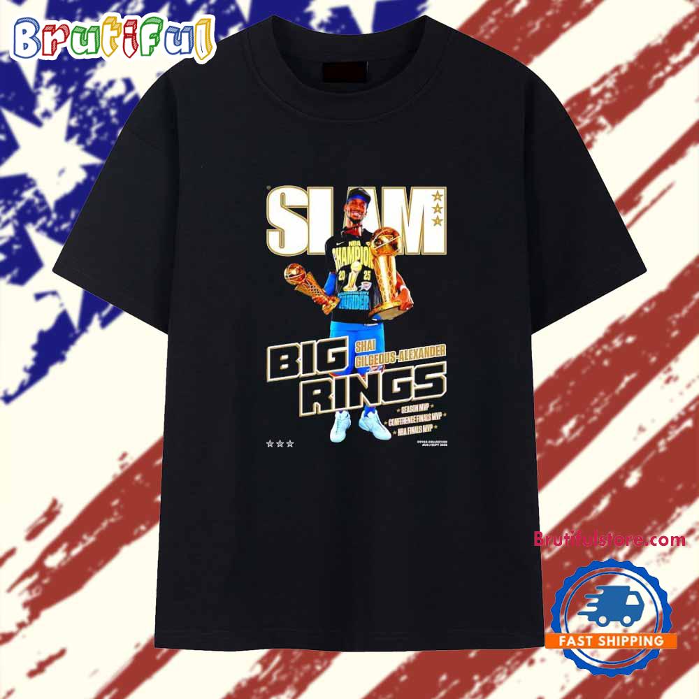 SLAM Shai Gilgeous-Alexander Big Rings 2025 NBA Champions T Shirt