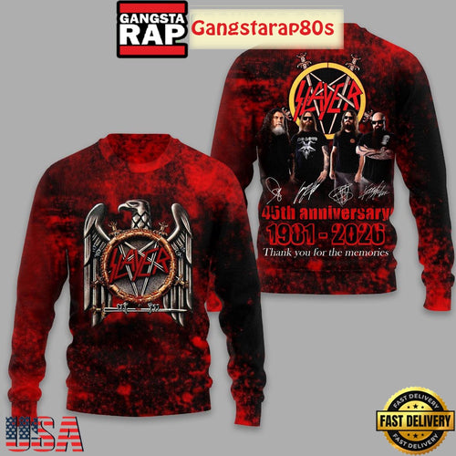 Slayer 45th Anniversary 1981 2026 Memories Hoodie T-Shirt