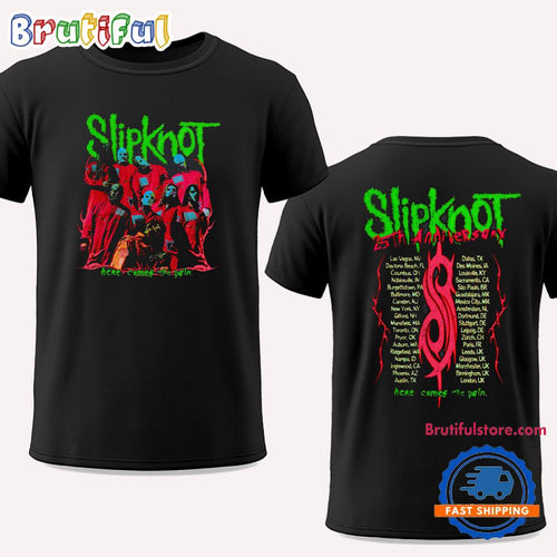Slipknot 25th Anniversary Here Comes The Pain Photo T Shirt