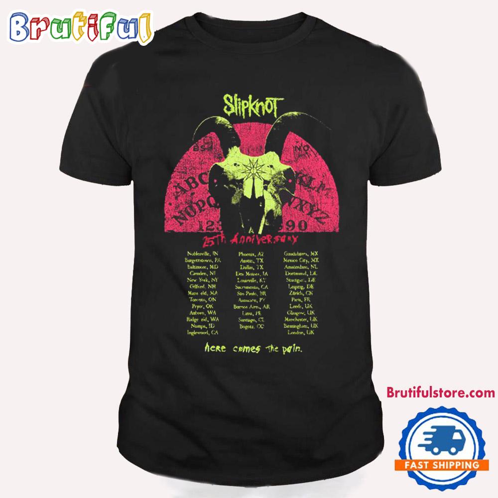 Slipknot 25th Anniversary Here Comes The Pain T Shirt