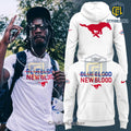 SMU Mustangs Blue Blood New Blood White Hoodie