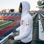 SMU Mustangs Blue Blood New Blood White Hoodie