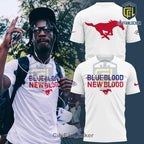 SMU Mustangs Blue Blood New Blood White Hoodie