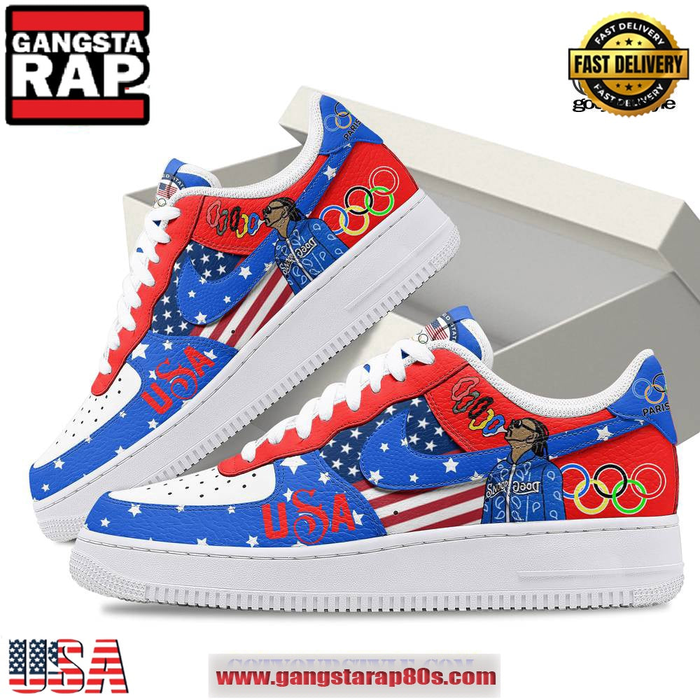Snoop Dogg USA Smoke Olympic Games Limited Air Force 1 Running Sneakers Shoes