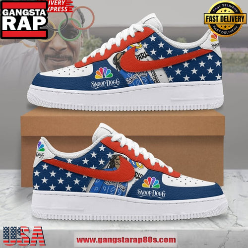 Snoop Dogg x Olympic Paris Limited Edition Air Force 1 Running Sneakers Shoes