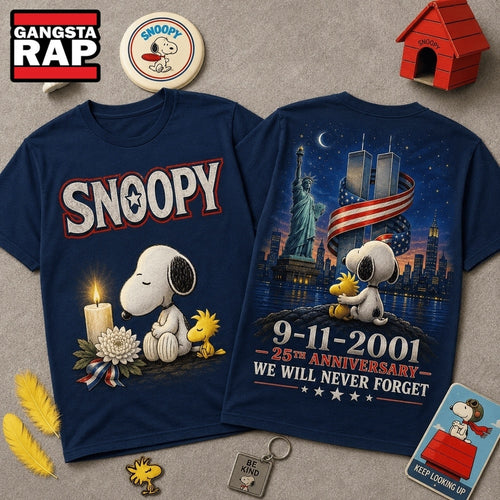 Snoopy 9 11 Memorial 25th Anniversary 3D Shirt , Music Trend Shirt