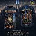 Snoopy 9-11 Memorial Firefighter 343 Tribute T-Shirt