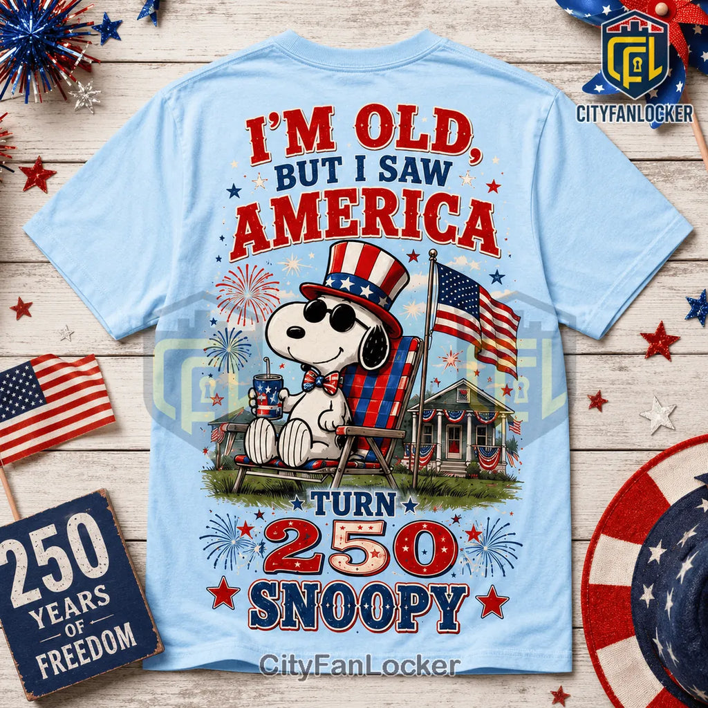 Snoopy America 250 Independence Day Light Blue Shirt