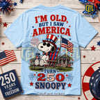 Snoopy America 250 Independence Day Light Blue Shirt