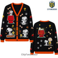 Snoopy and Friends Black Retro V-Neck Cardigan