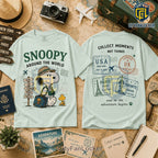 Snoopy Around The World Light Blue T-Shirt