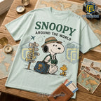 Snoopy Around The World Light Blue T-Shirt