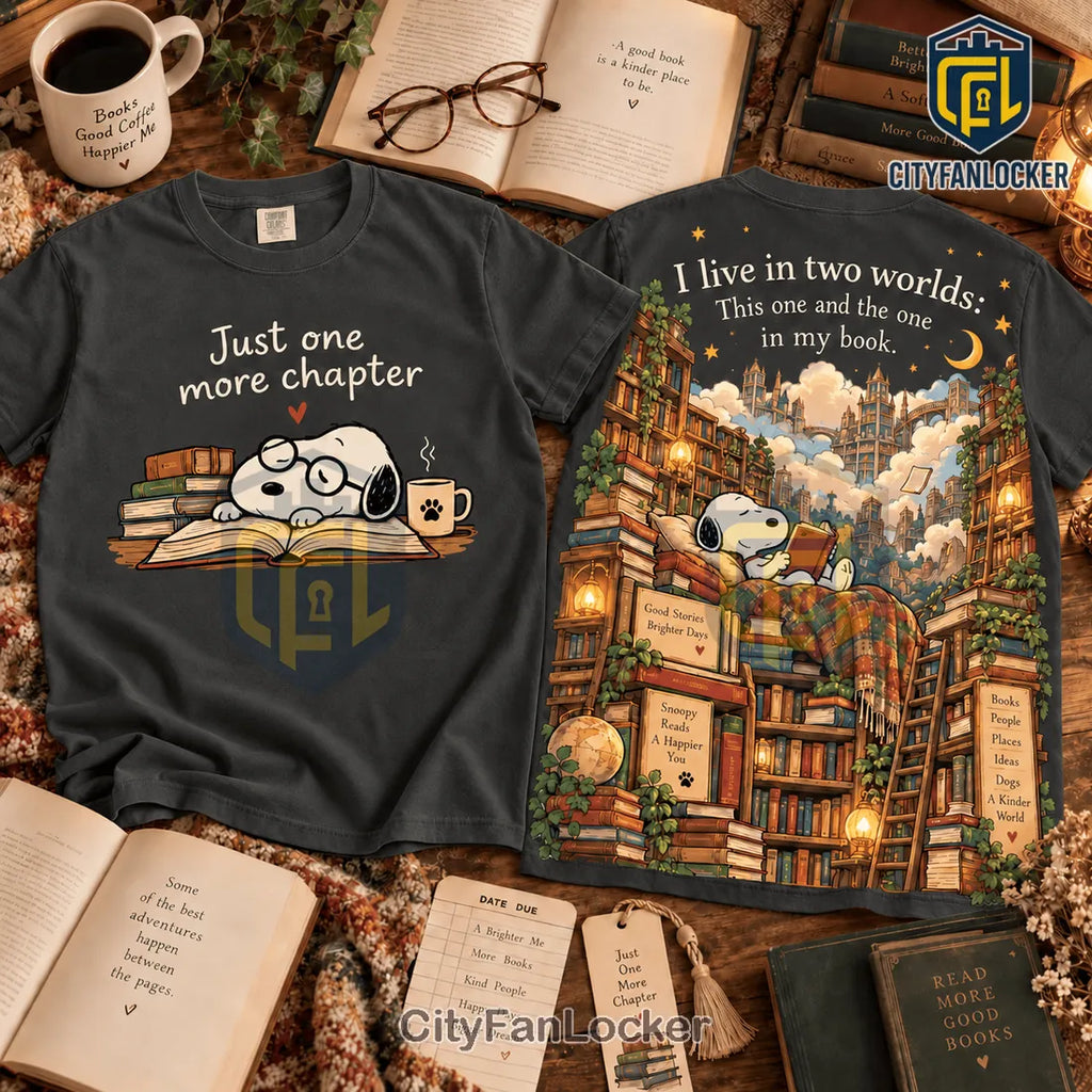 Snoopy Bookworm Just One More Chapter Shirt