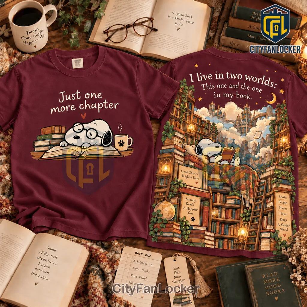 Snoopy Bookworm Just One More Chapter Shirt