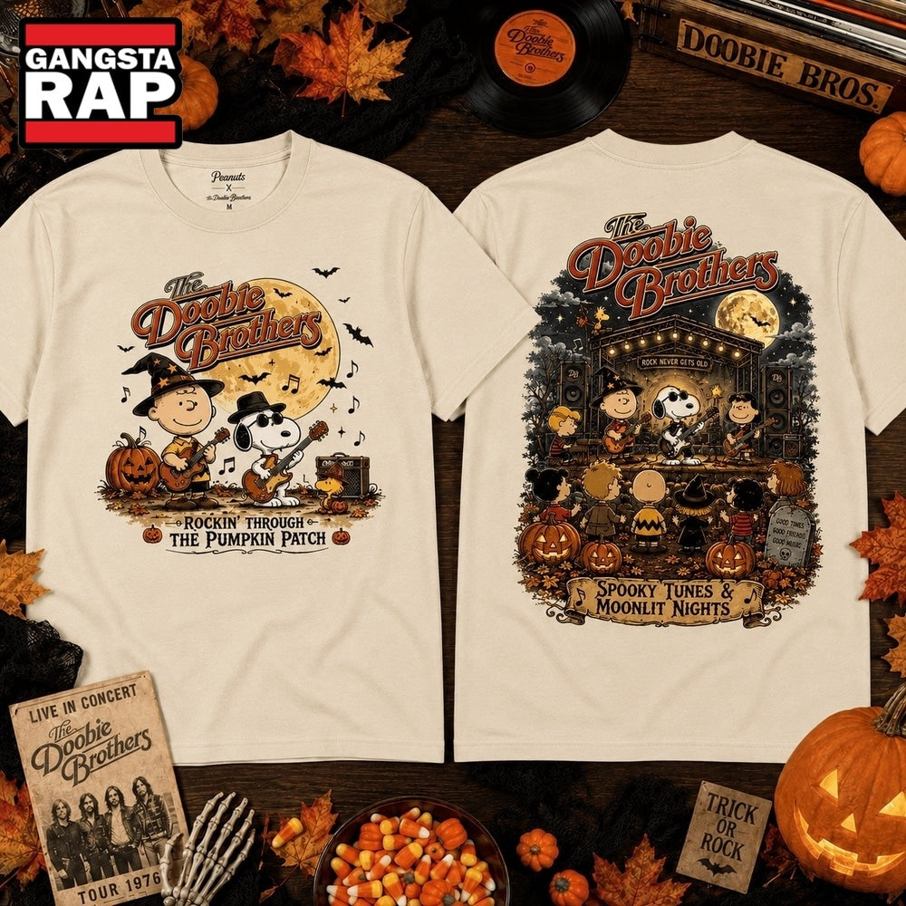 Snoopy Charlie Brown Rockin Pumpkin 3D Shirt