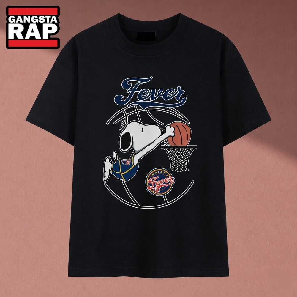 Snoopy Dunking Basketball Indiana Fever WNBA T Shirt , Music 2D Shirt