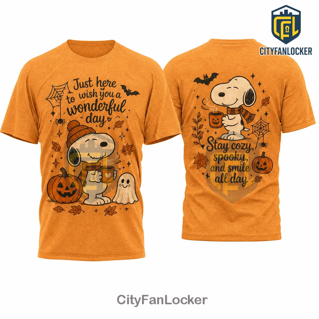 Snoopy Fall Cozy 2026 Halloween Pumpkin T-Shirt