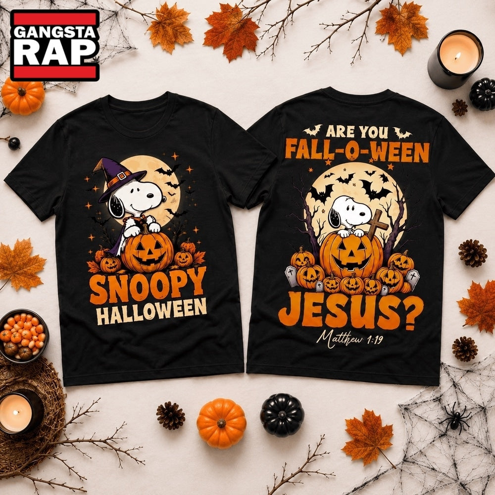 Snoopy Fall O Ween Jesus Halloween Two Sided T Shirt , Music Trending 3D Shirt