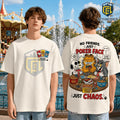Snoopy Garfield Tom Playing Cards Beige T-Shirt