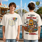 Snoopy Garfield Tom Playing Cards Beige T-Shirt