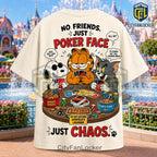 Snoopy Garfield Tom Playing Cards Beige T-Shirt