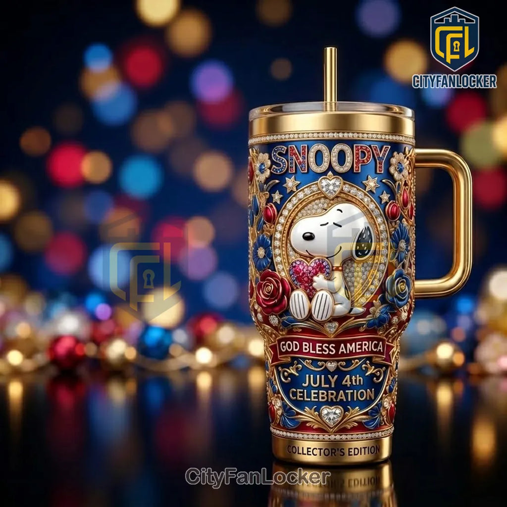 Snoopy God Bless America 4th of July 40oz Tumbler
