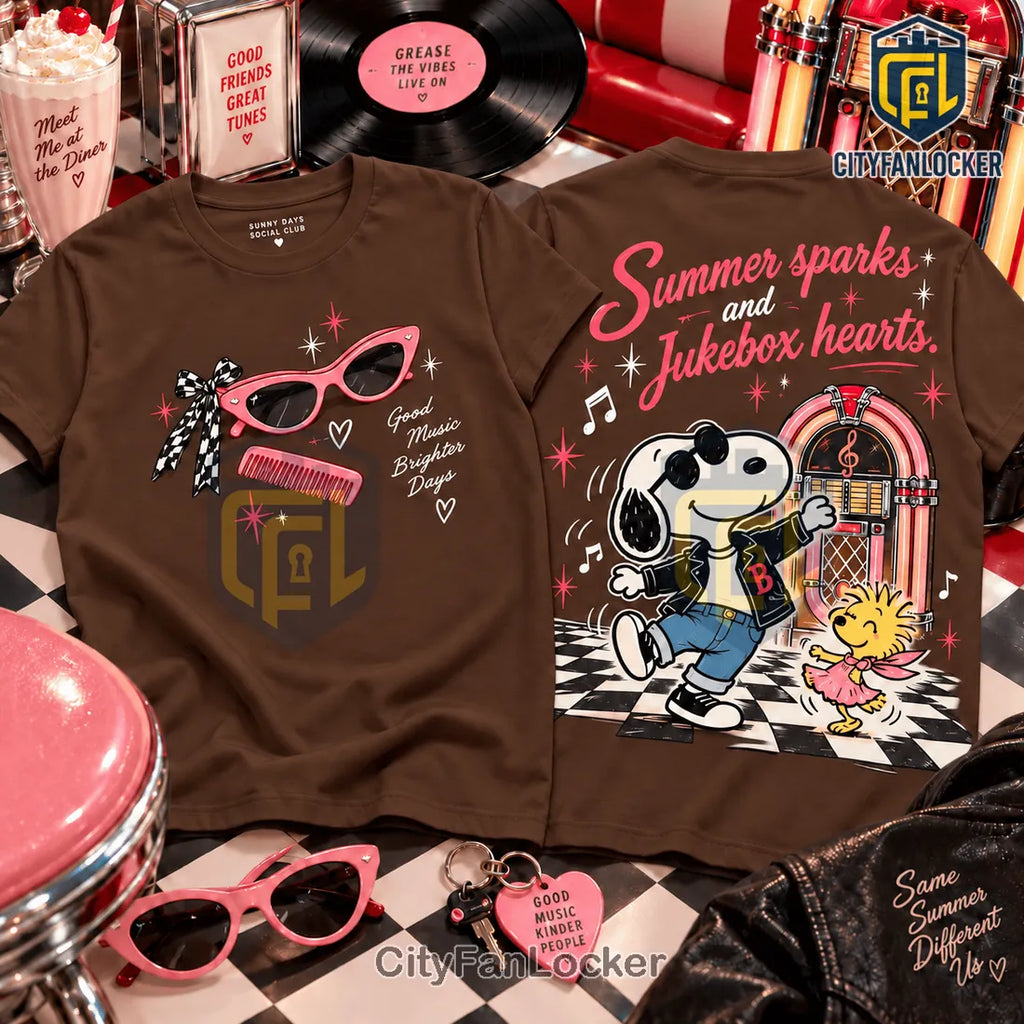 Snoopy Grease Jukebox Hearts Shirt