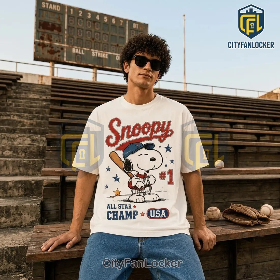 Snoopy Home Run USA All Star T-Shirt