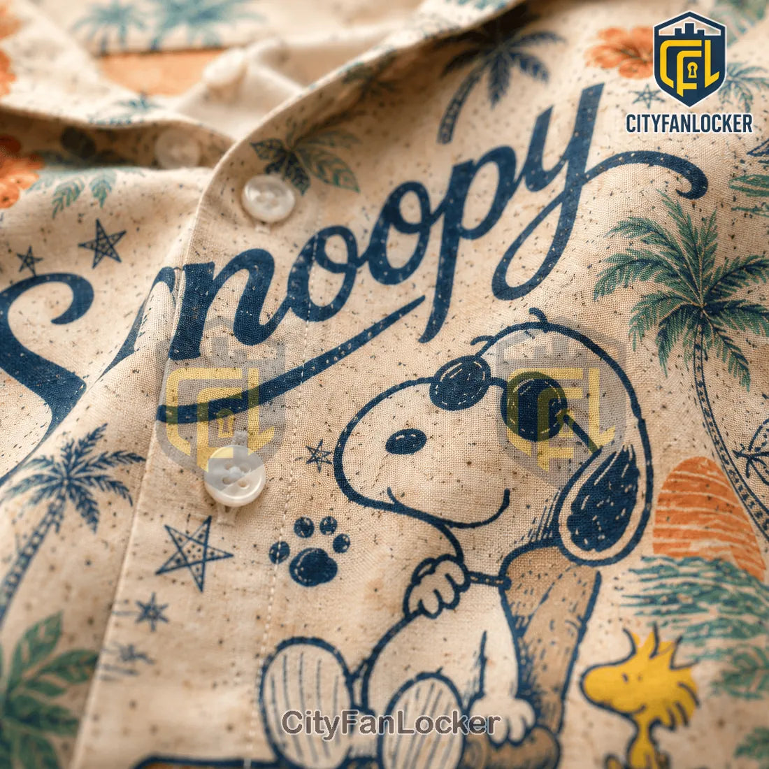 Snoopy Illustrated Button Down Hawaiian Shirt 2026