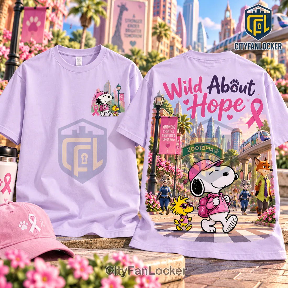 Snoopy Judy Hopps Breast Cancer Awareness Shirt