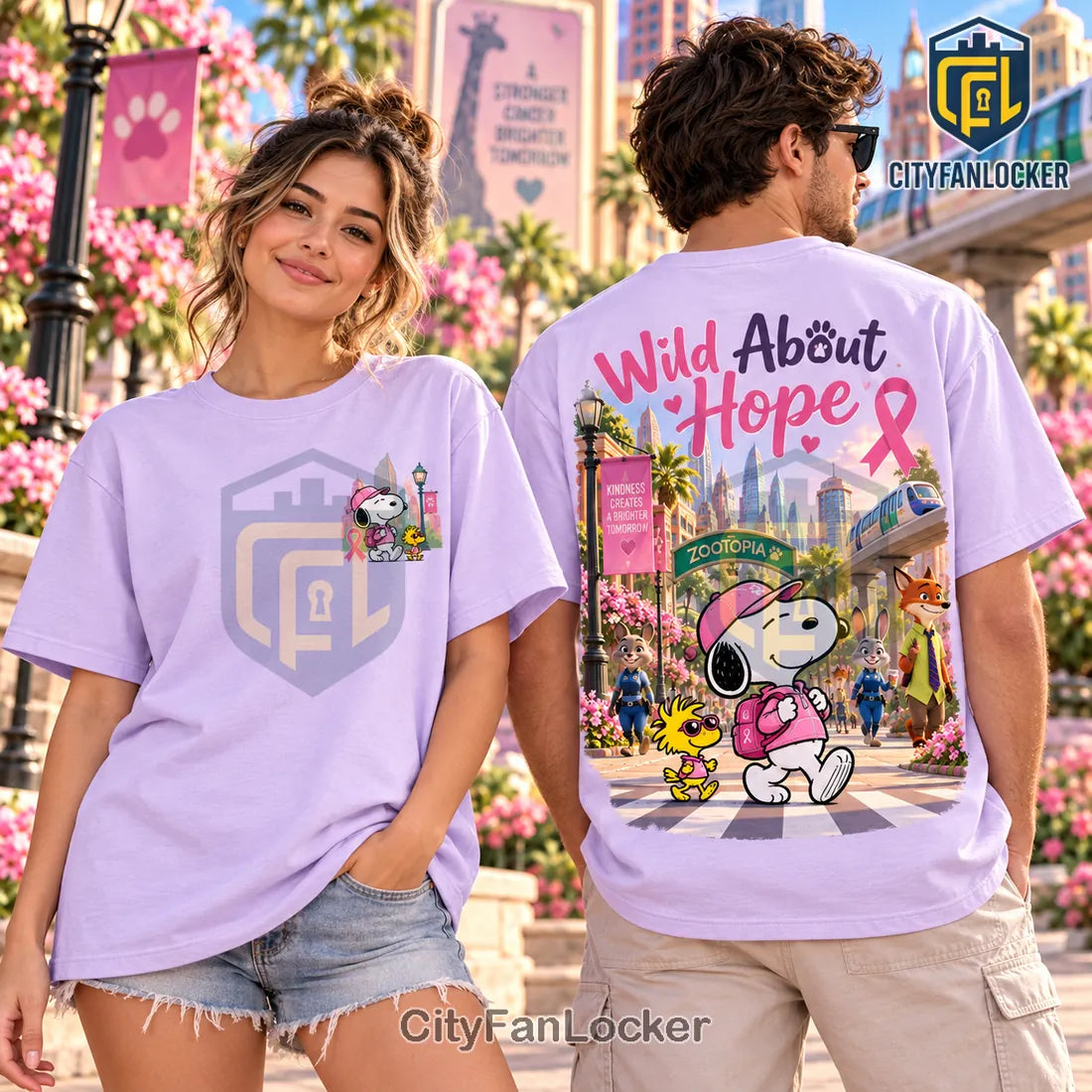 Snoopy Judy Hopps Breast Cancer Awareness Shirt