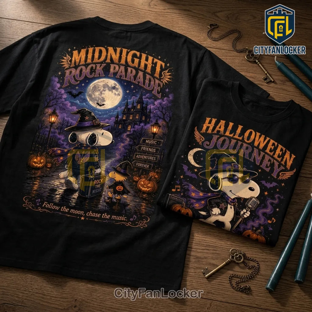 Snoopy Midnight Rock Parade Halloween T-Shirt