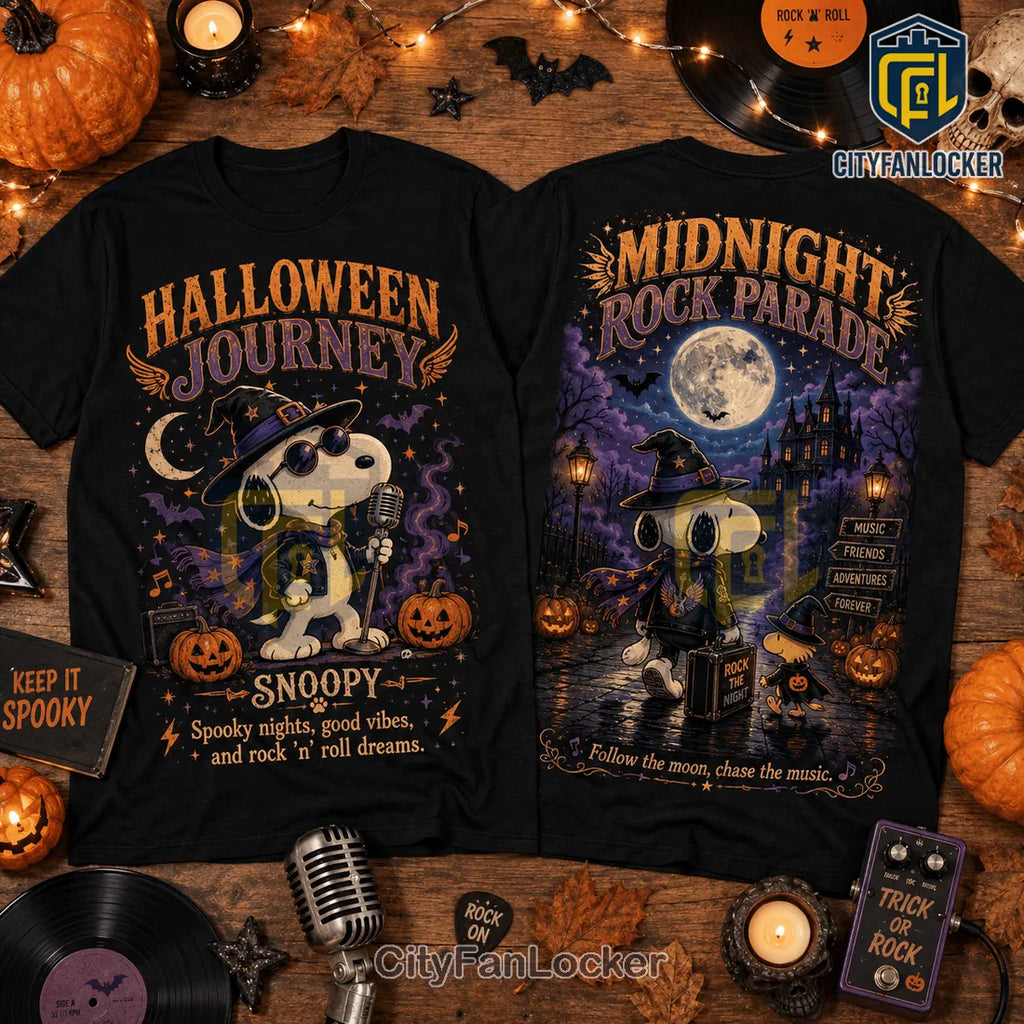 Snoopy Midnight Rock Parade Halloween T-Shirt