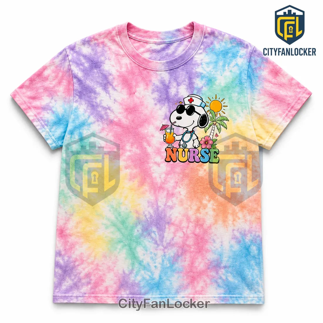 Snoopy Nurse Summer Nurse Tie Dye T-Shirt