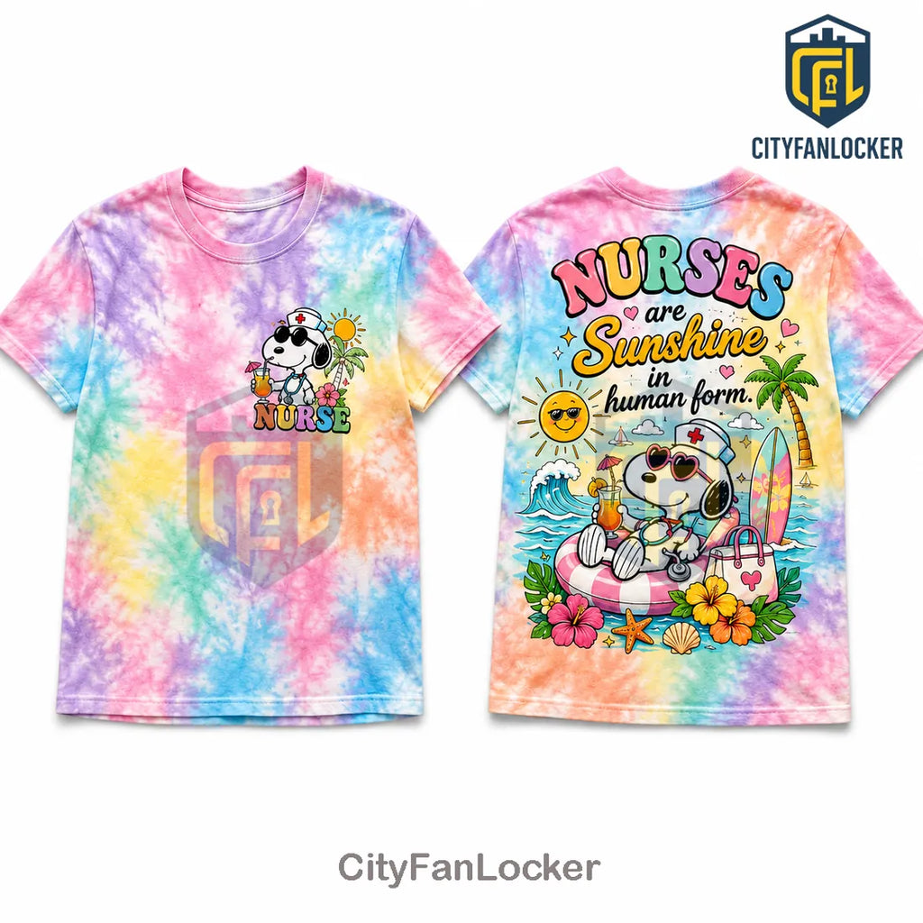 Snoopy Nurse Summer Nurse Tie Dye T-Shirt