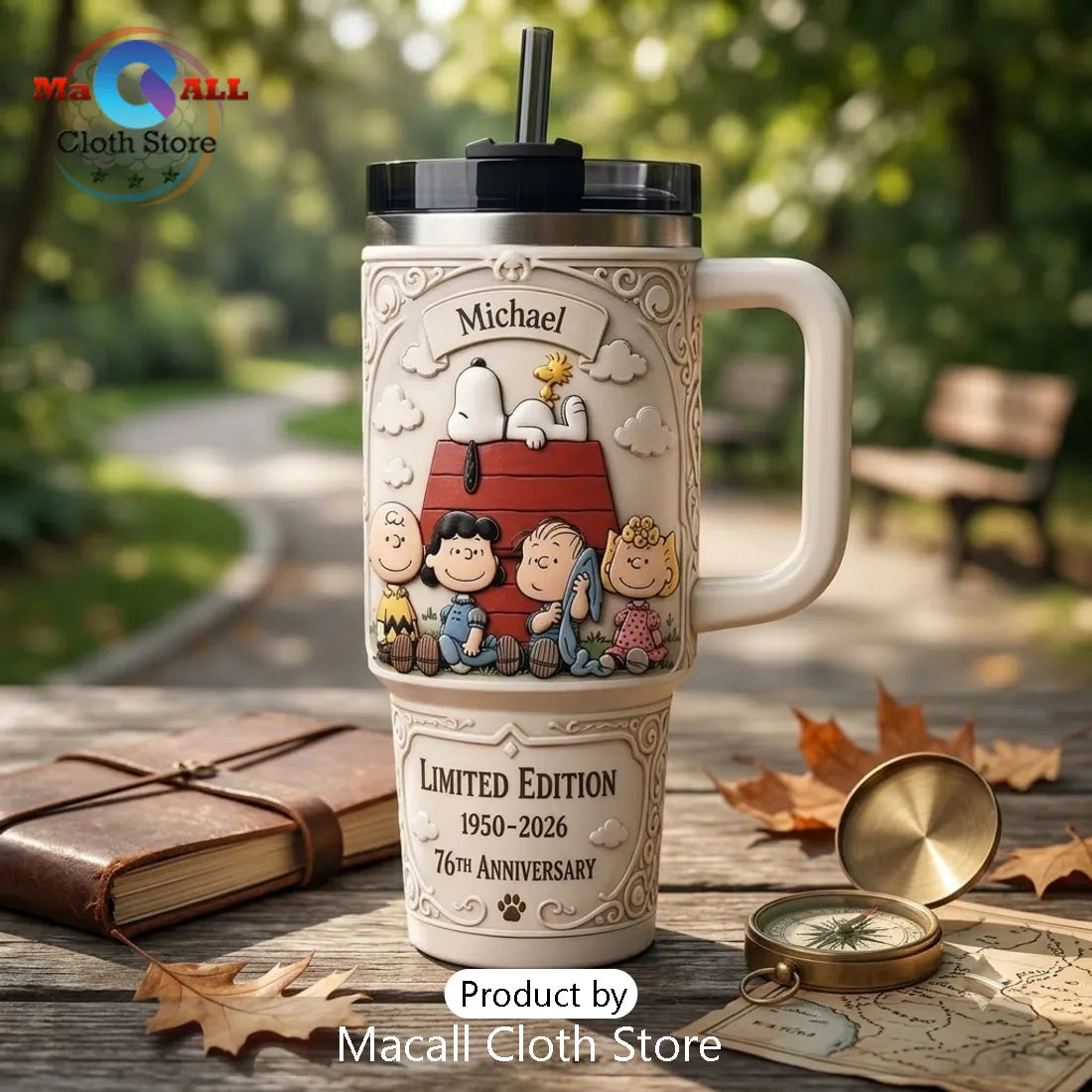 Snoopy Peanuts 76th Anniversary 40oz Tumbler Cup