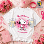 Snoopy Pink Ribbon Breast Cancer Awareness 2026 T-Shirt