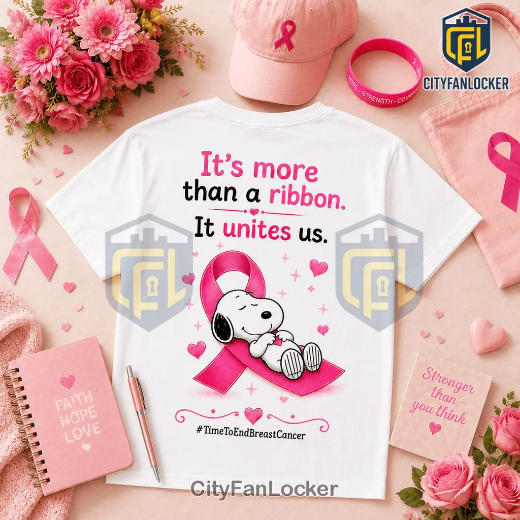 Snoopy Pink Ribbon Breast Cancer Awareness 2026 T-Shirt