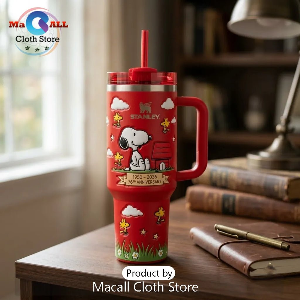 Snoopy Red Peanuts 76th Anniversary Stainless Steel Tumbler
