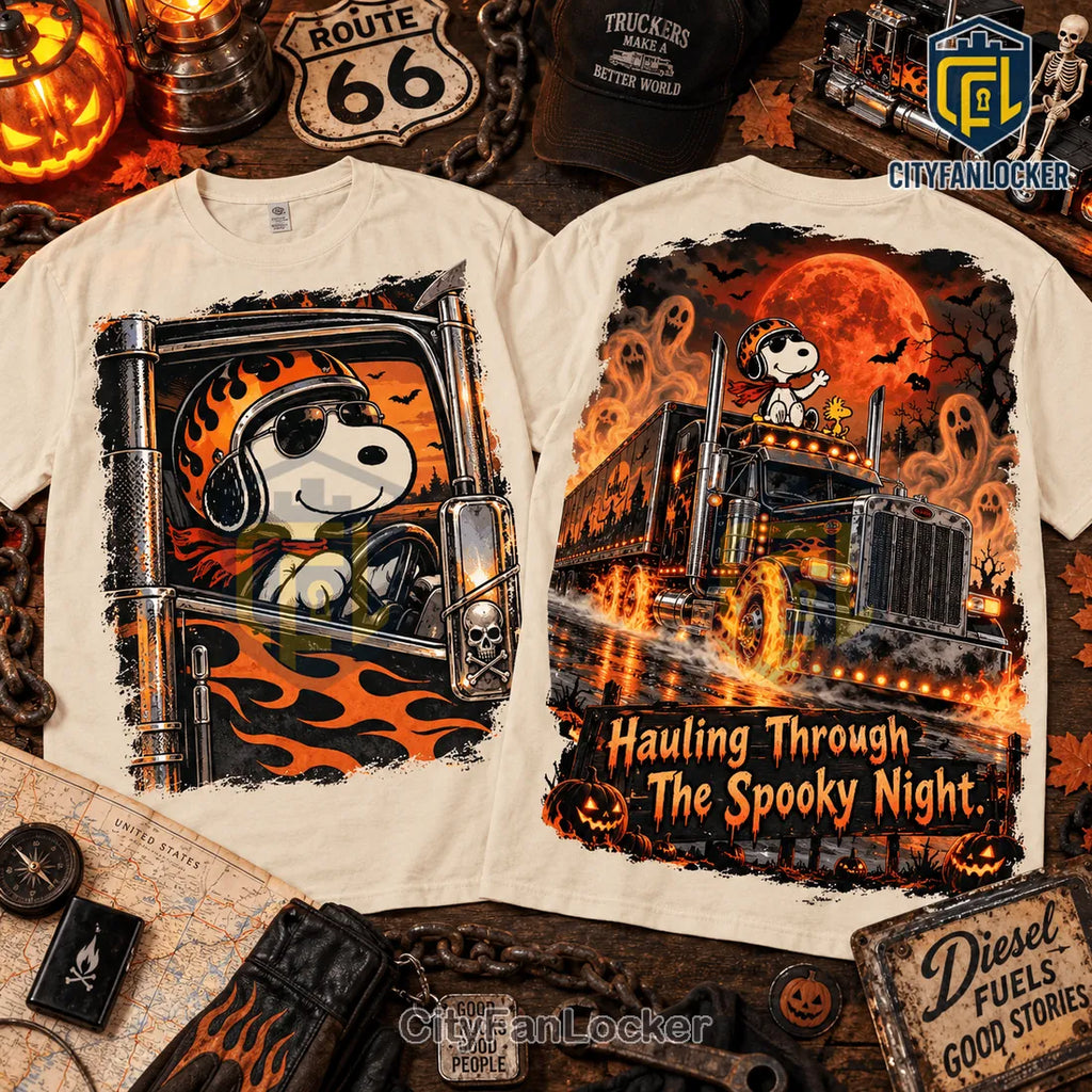 Snoopy Spooky Night Trucker Shirt