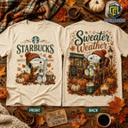 Snoopy Starbucks Sweater Weather Beige T-Shirt