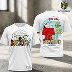 Snoopy Stay Chill Work Hard White T-Shirt