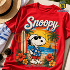 Snoopy The Beach Is My Happy Place Red T-Shirt