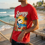 Snoopy The Beach Is My Happy Place Red T-Shirt