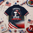 Snoopy USA 250 Years of Freedom Patriotic 1776-2026 Polo Shirt