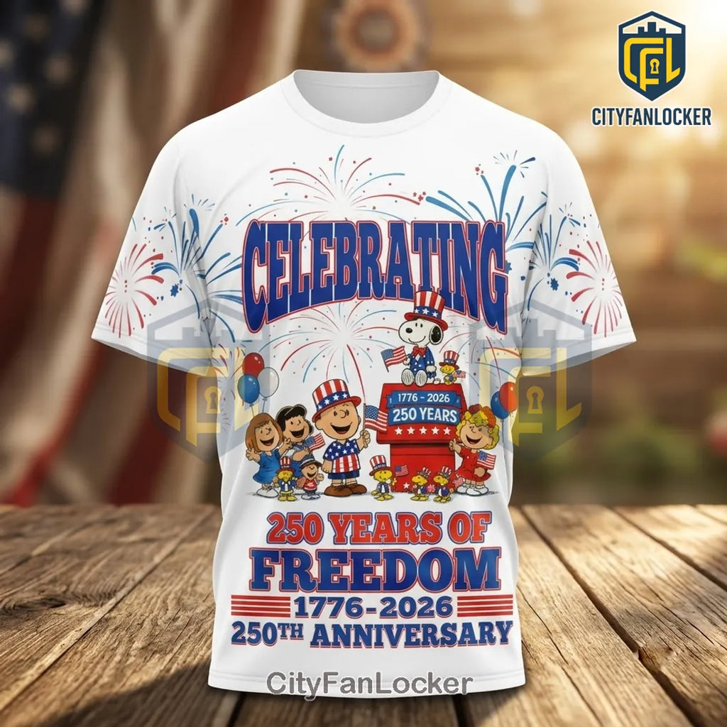 Snoopy USA 250th Anniversary Patriotic T-Shirt