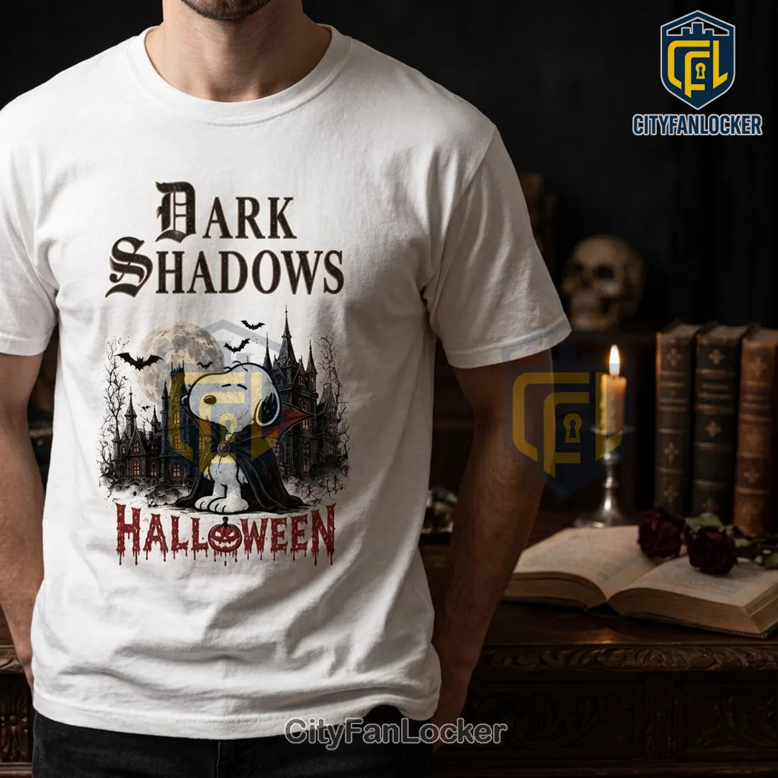 Snoopy Vampire Halloween Dark Shadows T-Shirt