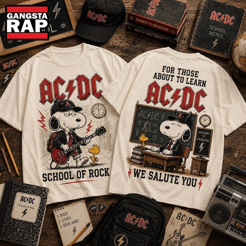 Snoopy x ACDC School of Rock Teacher 3D Shirt , Music Trending 3D Shirt