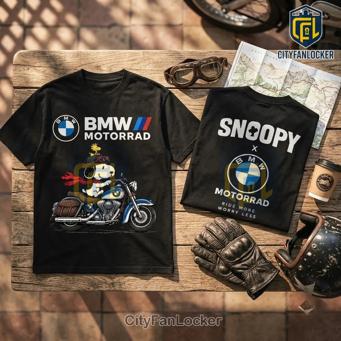 Snoopy x BMW Motorrad Motorcycle T-Shirt